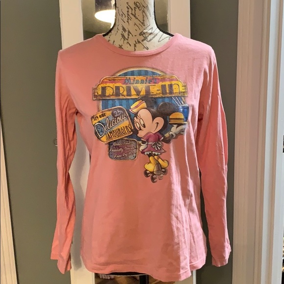 Disney Tops - Disney Minnie Mouse pink long sleeve shirt top